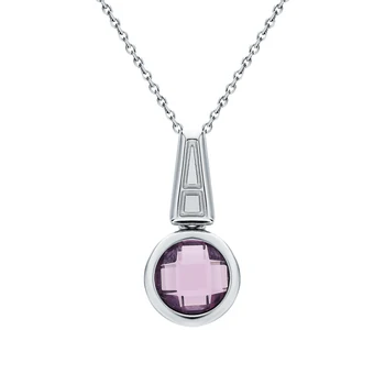 

Silver Pendant with amethyst synthetic sunlight sample 925