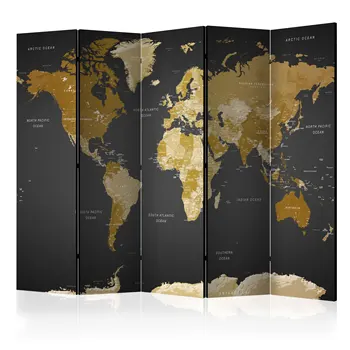

Room divider 5 flaps-Room divider-World map on dark background-225x172