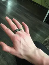 Letdiffery de acero inoxidable de Color negro cruz de jesús carta anillo de rezo de biblia anillos de dedo para los hombres 8mm joyas de amuleto