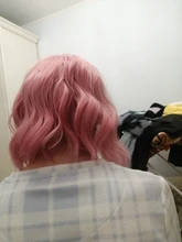 AOSI-Peluca de pelo Natural con flequillo para mujer, cabello corto sintético ondulado, rosa, morado, negro, Bob, fibra resistente al calor, Cosplay, pelucas de Lolita