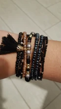 Bohemia Tassel Charm Beads Bracelets For Women Boho Candy Color Multilayer Wrap Bracelet