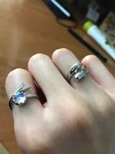 Genuino 925 Sterling plata Lisa superficie lindo Animal ajustable anillo fino de la joyería para las mujeres Bijoux regalo