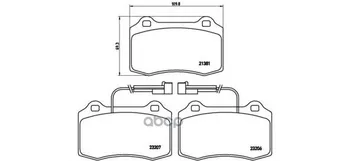 

Brake disc pads front. Alfa Romeo 147 (937 _) 11/00-03/10 / Alfa Romeo 156 (932 _) 09/97-brembo art. p23074