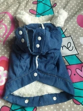 De lujo de invierno chaqueta perro cachorro perro ropa para mascotas ropa de perro abrigo Denim Jeans traje Chihuahua caniche mascota Bichón ropa 35S1