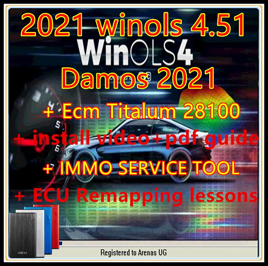 

2021 HOT sale WinOLS 4.51 With Plugins vmwar +2021 Damos +ECM TITANIUM+ immo service tool v1.2+ ECU Remapping lessons