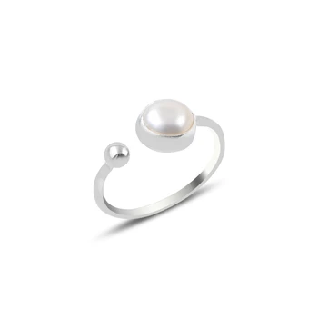 

KUTAYDAN With Pearls Adjustable Tall Ring 925 Sterling Silver