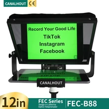 CANALHOUT FEC-B88 Teleprompter 12" for Tablets/iPad,DSLR,No Assembly Required,Beam Splitter 70/30 Glass,Carry Case,Make Video