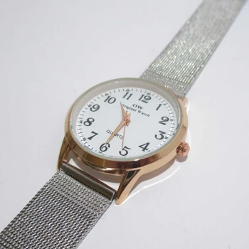 

Elegant Women's stainless steel watch famous brands with golden dial