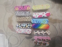 Más de 50 unids/lote Archivo de clavo de Mini tampón para uñas doble-cara estampada portátil pedicura manicura Vijlen uñas papel de lija archivo