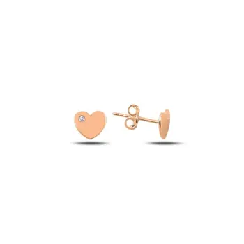 

Angemiel 925 Sterling Silver Zircon Heart Earrings-Rose Gold Plated