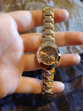 Reloj de pulsera de cuarzo para hombre y mujer, cronógrafo de negocios, de acero de tungsteno, café, dorado, par de horas