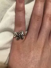 Foxanry-anillos de mariposa de Plata de Ley 925 para mujer, joyería fina Vintage Punk, accesorios para fiesta de cumpleaños, regalos