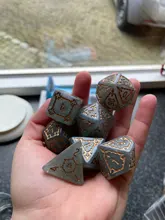 Dice-Set Pathfinder Rpg MTG DND Giant Green 25mm 7pcs with Bag D--D for 