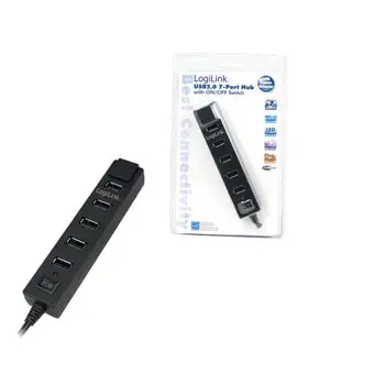

LogiLink USB 2.0 7 4-port Hub with On/Off Switch pin and concentrator 480 Mbit/s
