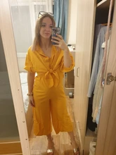 Gagarich-Conjunto de dos piezas para mujeres, mono con pernera ancha con cuello vuelto, camisa de manga corta, tendencia femenina, novedad de 2020