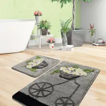 Коврики для ванной нескользящие Противоскользящие коврики противоскользящие Противоскользящие коврики Alacati Gri2'L набор 60X100 Cm-50 X 60 см