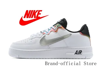 

Original Nike Air Force 1 React QS side Jelly logo men's and women's casual sneakers black white Size 36-46