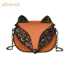 Милые сумки-мессенджеры с блестками и лисой через плечо, детские сумки через плечо для маленьких девочек, сумочки, сумки через плечо, Bolsa Feminina