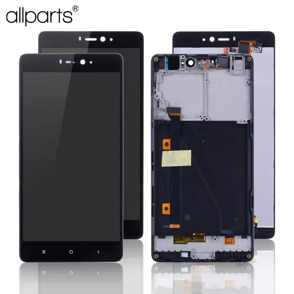 Дешево Дисплей для XIAOMI Mi4i font b LCD b font в сборе с тачскрином на рамке Оригинал 5.0 черный