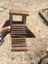 Pets Wooden House 2 Storey Small Villa Waterproof 2 Stairs Play Cage for Hamster PXPC