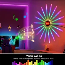 Fireworks Led Strip Light RGB Neon Led Light Ribbon Music Control Horse Race Lamp Home Christmas Holiday Room Decor Lights Tape