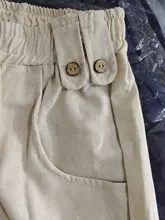 Las mujeres de lino de algodón pantalones casuales de talla grande pantalones de talle alto naranja ancho de la pierna pantalones sueltos mujer gris elegante Calle 2021