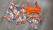 PatPat-traje de baño a juego de una pieza con estampado Floral, bañador unicolor, estilo familiar, novedad de verano de 2021