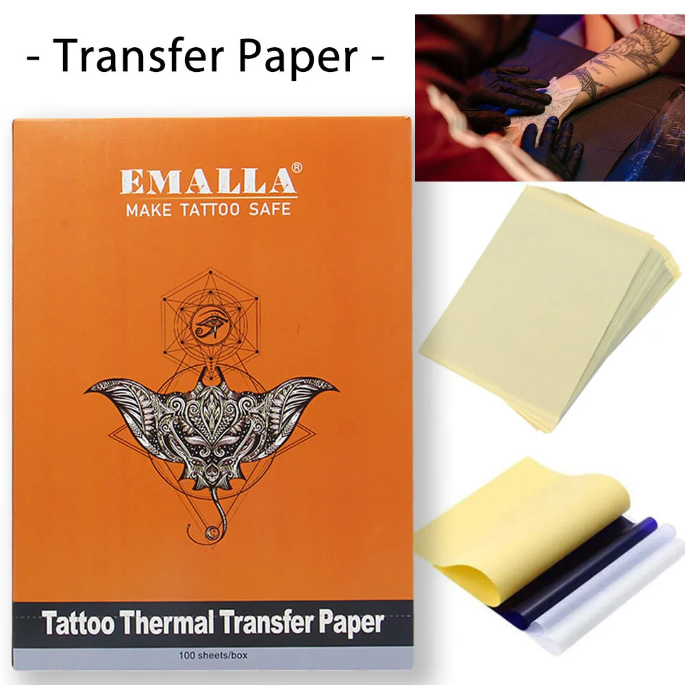 YANGNA Tattoo Transfer Paper 200/100/50/30/20/10pcs Thermal Stencil  Transfer Copy Papers for Tattoo Transfer Machine Accessories