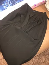 Wide Leg-Trousers Fit-Pants Pleated Spring Autumn Split Black High-Elastic Women Fashion