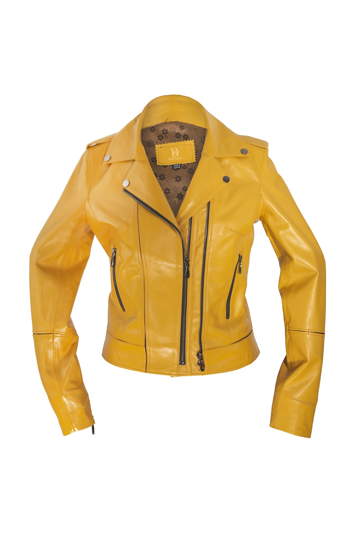 Harley Yellow Women 'S Genuine leather Coat (leather jacket) genuine