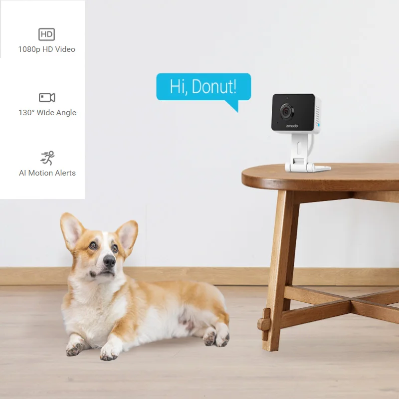 Zmodo 1080P Mini Pro, Telecamera Di Sicurezza Interna Wifi Plug-In, Rilevamento Del Movimento Umano/Veicolo/Pet, Telecamera Per Tata Baby Monitor