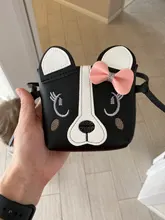 Lindo bebé chico chica Mini de cuero lindo perro lazo bolso Cruz cuerpo mensajero bolsas poco 3D oídos monederos chico de regalo