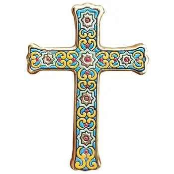 

Home cross-ceramics High 21cm/8,3 inch - 24k gold - ceramics glazed up handmade - Made in Spain - Seville - MIJASCERAMIC crafts -