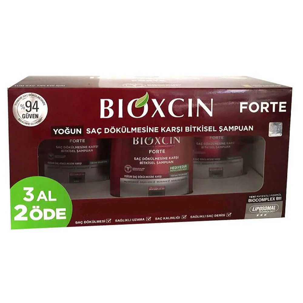 

3 Buy 2 Pay Bioxcin Forte Shampoo 300 ml Herbal Shampoo Anti Hair Loss Treatment Moisturizing Nourishing Softness Strength Hair