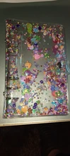 Funda para cuaderno con lentejuelas brillantes A5/A6, carpeta de archivos transparente de 6 anillos, carpeta de anillas de hojas sueltas, suministros de papelería Kawaii