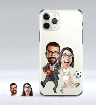 

Personalized Valentine Caricature of iPhone 11 Pro Slim Transparent Silicone Phone Kapağı-15
