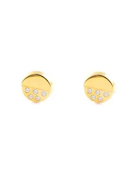 

Earrings gold Girl smooth Round with Zircons (9 Kts)