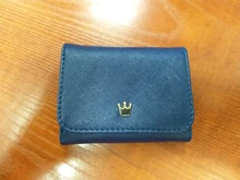 Cartera pequeña con broche para mujer, monedero pequeño, billetera de corona para tarjeta de mujer, Mini bolso de mano