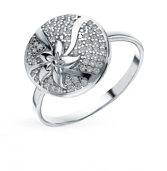 

Silver ring with cubic zirconia sunlight sample 925 test