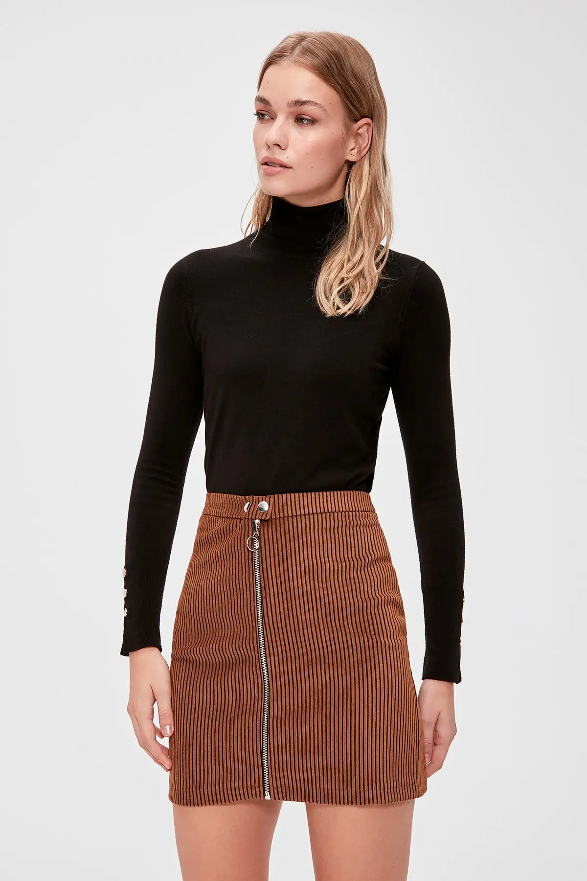 Trendyol молния юбка с деталями TWOAW20ET0294