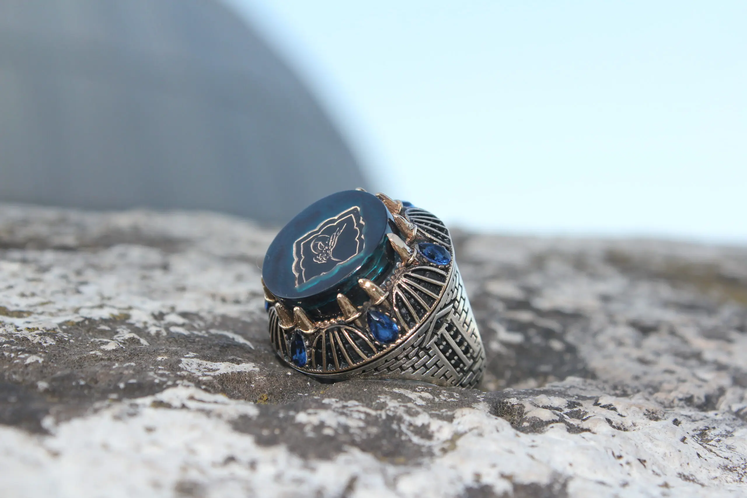 

Blue Stone Galata Ring Fashion Turkish Premium Quality Handmade Jawelery