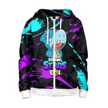 

Children's sweatshirt 3D with zipper Brawl Stars Leons Hark.