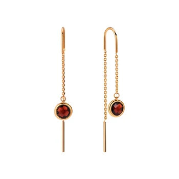 

Gold earrings with Garnet sunlight sample 585