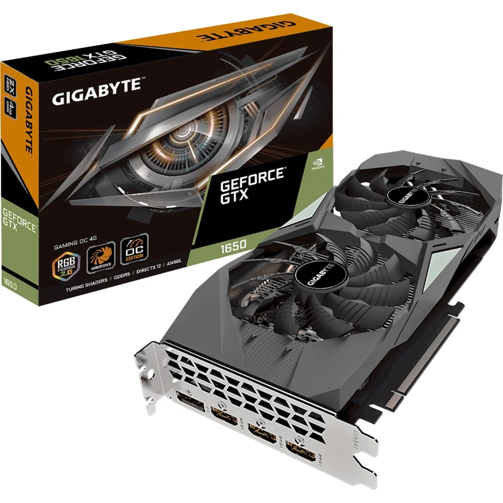 Видеокарта Gigabyte Gaming nVidia GeForce GTX 1650 1815MHz 4096MB 8002MHz 128 bit RTL [GV-N1650GAMING OC-4GD] | Компьютеры и