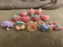 Anillo de fruta bonita para niñas, sortija Multicolor de colores, fruta bonita, traje de princesa, 12 Uds.