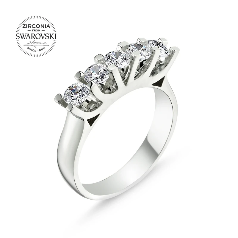 

Silver 925 Sterling Swarovski Zirconia Gemstone Dibs Ring