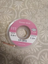 Mecha de soldadura de cobre, removedor de soldadura trenzada, 1,5 metros de largo, 2,0mm de ancho, accesorio de desoldar