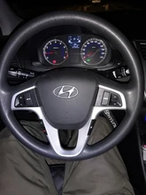 PUFEITE-Botón de volante para Hyundai VERNA SOLARIS, botón de control de música y volumen de audio