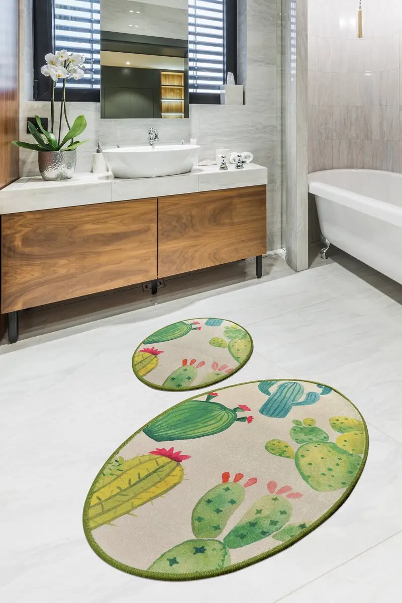 Коврики для ванной нескользящие Противоскользящие коврики противоскользящие кактус Djt 2'Li набор 60X100 см-50X60 см