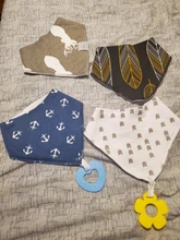2 unids/lote bebé Bandana Baba Baberos y juguetes para la dentición con 100% de algodón orgánico Super suave y absorbente Unisex Baberos para recién nacido